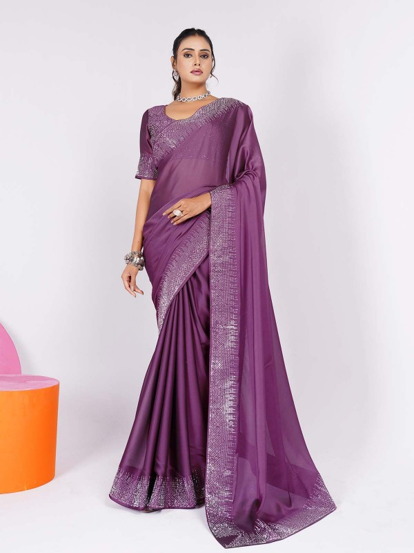 Dull Purple Rangoli Silk Saree